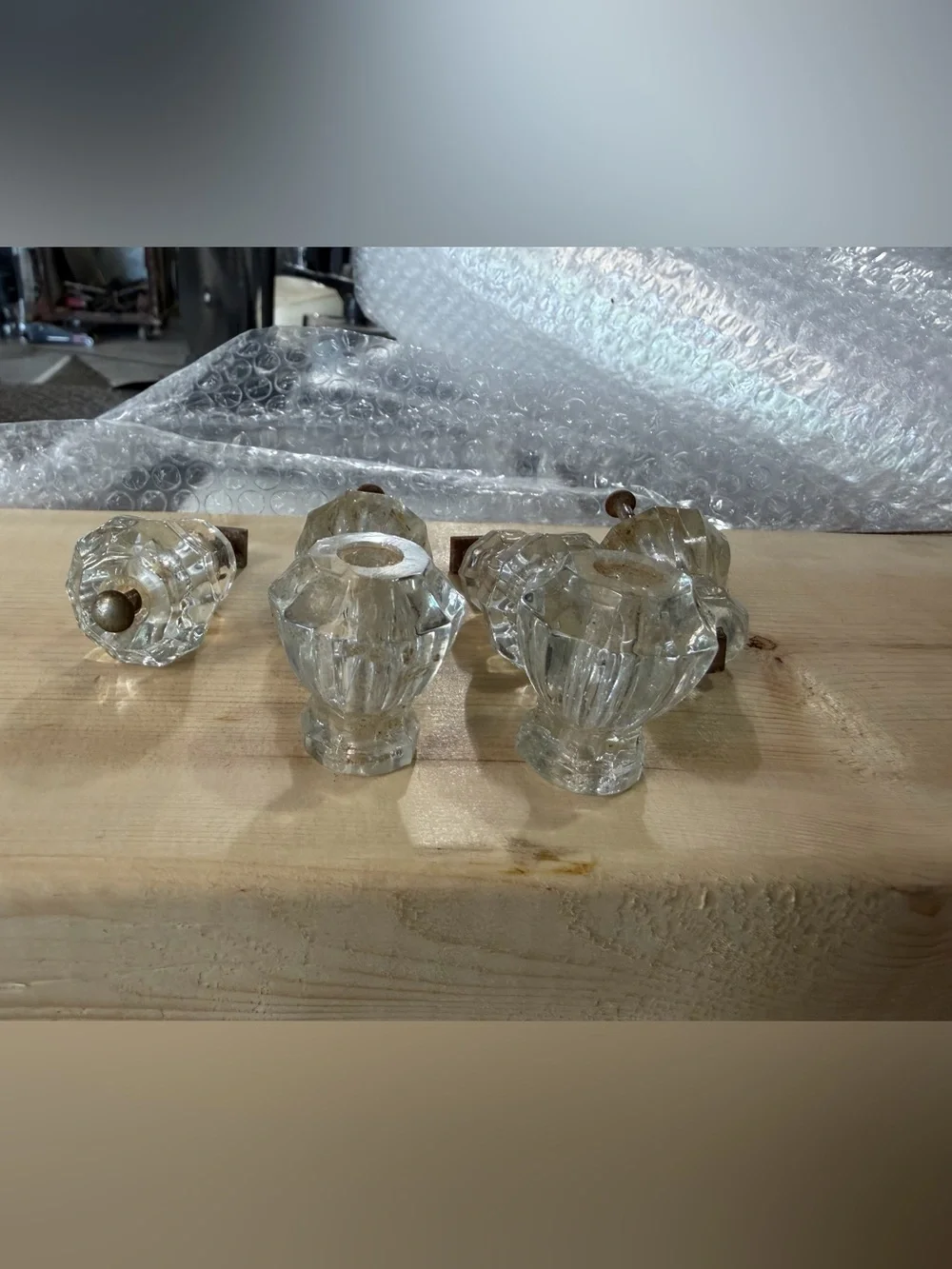 Antique Glass Cabinet & Drawer Knob Lot – 6 Pieces